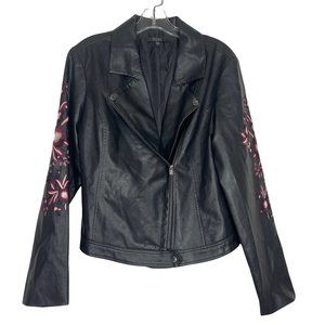 GUESS Black Leather Jacket Faux
